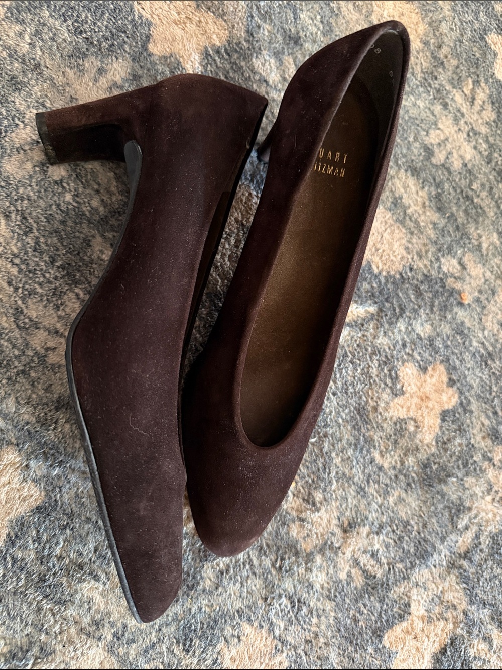 Stuart Weitzman Neive Brown Suede Low Pump